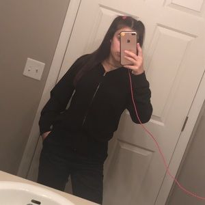 Cute black bomber jacket